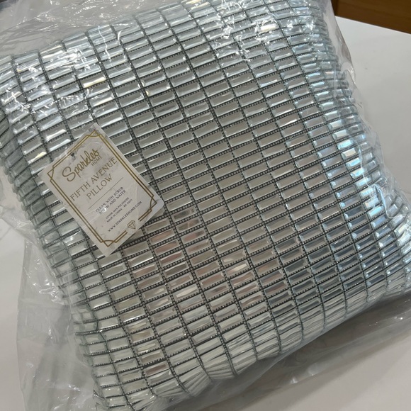 NWT Sparkles Home Rhinestones glass Pillow “Fifth Ave pillow” - Picture 2 of 6
